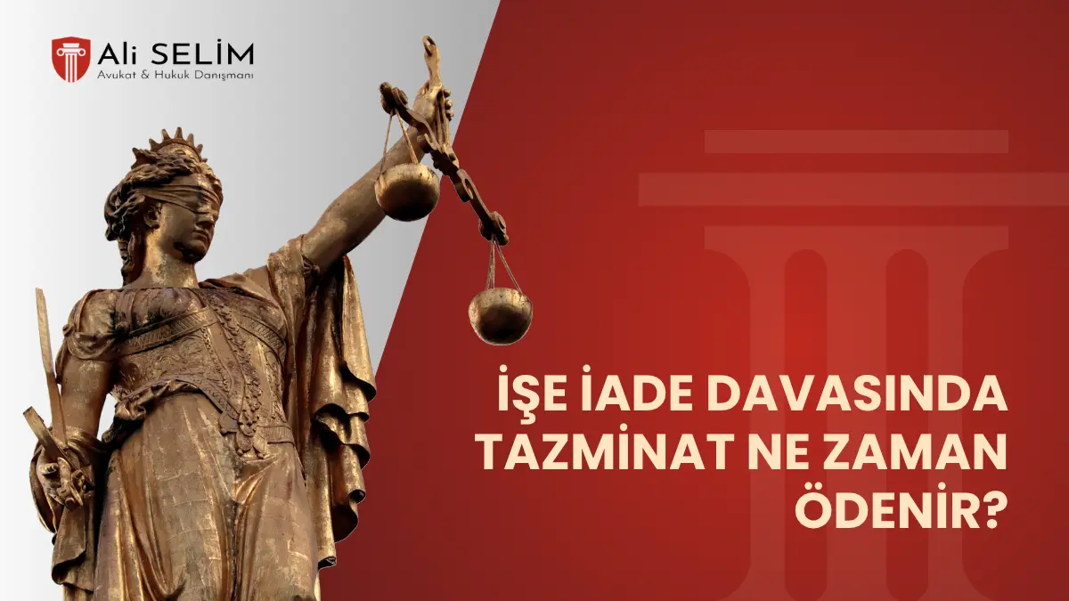 İşe iade davası tazminat ödeme takvimi, kesinleşme sonrası 10 günlük işe başvuru süresi ve işverenin 1 aylık başlatma/ödeme süreci dairesel şeması - Avukat Ali Selim.